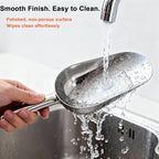 12 OZ Cast Aluminum Utility Scoop, One-Piece Solid Ice Scoop for Ice Bucket, Bar, Kitchen, Multipurpose Food Scooper for Flour, Sugar, Popcorn, Dog Food (Silver) (12OZ)