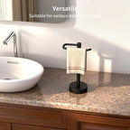 YUMORE Hand Towel Holder Stand Countertop Towel Rack Free Standing Towel Bar Hanger for Bathroom Kitchen Pro Matte Black