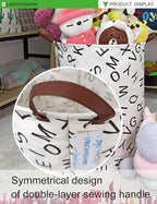 LANGYASHAN Laundry Basket Canvas Fabric Collapsible Organizer Basket for Storage Bin Toy Bins Gift Baskets Bedroom Clothes Children Nursery Hamper (Alphabet)