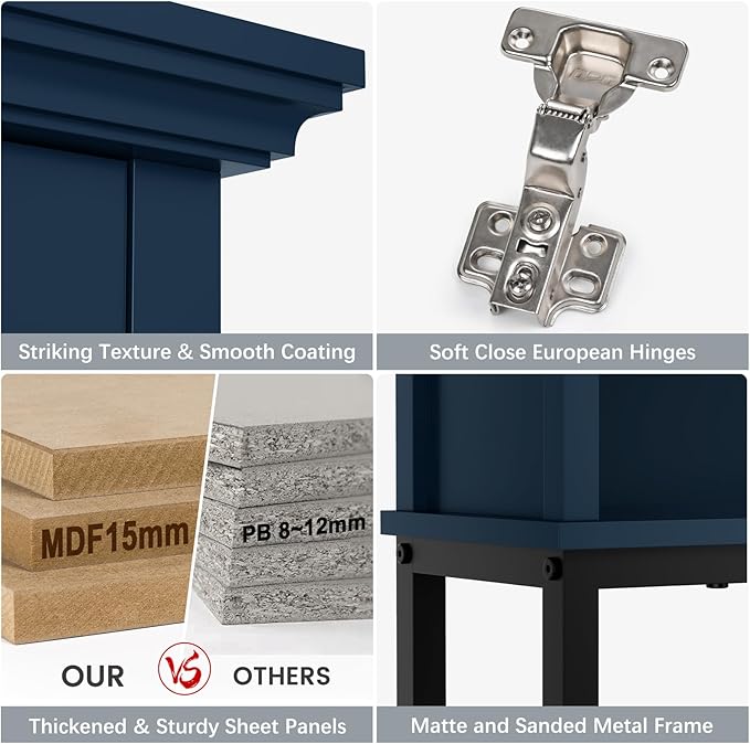 Over The Toilet Storage Cabinet, Over Toilet Storage with Door Above The Toilet Cabinet Freestanding Space Saver Behind Toilet Bathroom Organizer Over Toilet Bathroom Organizer, Ultramarine