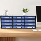 12 Compartments Paper Organizer for Desk, Desk Literature Organizer, Student Mailbox for Classroom, Desktop Bill Paper Storager File Sorter for Home Office Classroom(Black)