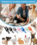 2-Pack Dog Food Scoop Set,1 Cup and 2 Cup Plastic Pet Food Measuring Scoops with Clear Measurement Lines,Multi-Purpose Pet Food Scooper for Dogs, Cats (Pink and Black)