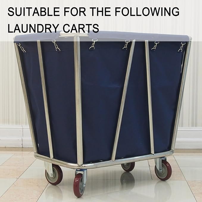 Commercial Rolling Laundry Basket Replacement Bag, Waterproof Oxford Cloth Cleaning Cart Liner for Utility Cart & Cleaning Cart(Brown)