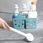 Portable Shower Caddy Plastic Shower Basket Organizer Divided Bathroom Caddy Storage Cleanning Caddy Tote with Handle for College, Dorm Room, Kitchen, Blue
