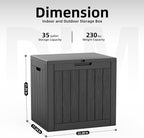 35 Gallon Outdoor Deck Box, Lockable Waterproof Outdoor Storage Boxes For Garden Tools,Indoor Cushions,Accessories Outside Storage Resin Weatherproof Container(Black)
