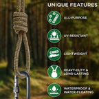 TECEUM Rope – 150 Feet x 1/4 Inch (7mm) – Coyote Brown – Strong All-Purpose Utility Rope – Camping, Crafting, Flag Pole, Indoor & Outdoor – Polypropylene Nylon Poly Lightweight Diamond Braided Cord