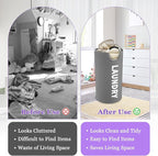 Collapsible Laundry Basket with Handles, 95L Large Laundry Hamper for Bedroom, Dirty Clothes Hamper Stand Up Well, Portable Storage Basket for Famliy, Travel, Dark Grey