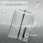Vacuum Bag for Travel, Professional IPX8 Waterproof Reusable Vacuum Compression Bags for Travel Suitcases, Durable Space Saver Bag(3 PACK,With Pump)