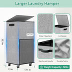 Laundry Hamper with Lid and Wheels, 29 Gal Rolling Laundry Basket with Washing Bag & Front Mesh Bag, Collapsible Dirty Clothes Hampers for Bedroom Aesthetic, Bathroom, Dorm, Laundry Room - Easy Carry