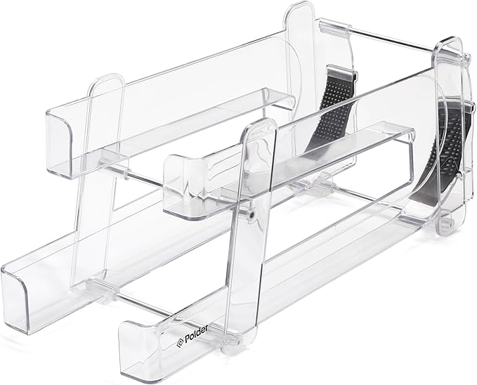 Polder Gravity Feed Can Dispenser, BPA-Free Plastic Beverage and Drink Dispenser, Holds Up to 10 Soda Cans, Ideal for Refrigerators and Countertops, Fridge Organizer, 14" x 5.3" x 6.1"
