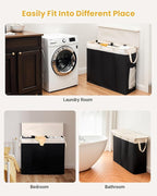 190L Laundry Hamper with Lid, Large Laundry Basket with Lid and 3 Section, Sturdy Laundry Baskets with 3 Removable Bags (L M S), Dirty Clothes Hamper Organizer for Laundry Room, Bedroom and Dorm Room