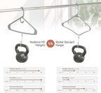 NEATERIZE Thick Heavy Duty Hangers - Grey Plastic Clothes Hangers 24 Pack - Great for Coat Hanger, Jackets Jeans & Suit Hanger for Closet - New Apartment Essentials Percheros Ganchos para Colgar Ropa