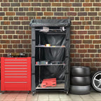 Waterproof Shelf Cover for 35.5" W x 11.9" D x 72" H, Dustproof Shelving Cover for Wire Rack, Nylon with Hook and Loop Closure, Perfect for Garage or Closet, Black (No Shelves)