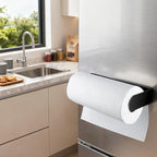 ZUNTO Magnetic Paper Towel Holder for Fridge, Paper Towel Roll Holder with Powerful Magnet, Kitchen Paper Towel Rack for Refrigerator, Grill, RV, Pantry, Black