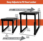 Locker Organizer Shelf， Adjustable Width and Height, Ideal Locker for School, Office, and Gym Lockers (Blue)