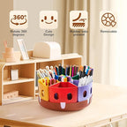 GAMENOTE Rotating Art Supplies Organizer - Lazy Susan Office School Supply for Kids Desk Organization and Storage Homeschool Craft Caddy Classroom Organization (Large)
