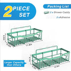 EUDELE Shower Caddy 2 Pack, Adhesive Shower Organizer for Home Decor & Kitchen Storage, No Drilling, Rustproof Stainless Steel Bathroom Shelf Organizer