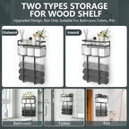 Towel Racks for Bathroom, Metal Towel Holder with Storage Basket,Wall Towel Rack for Rolled Towels, Towel Storage for Small Bathroom,Black
