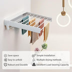 Wall Mounted Drying Rack, Aluminum Collapsible, 88 lbs Capacity, Foldable Laundry Rack for Drying Clothes (Black)