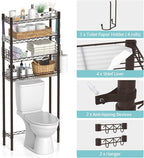 Over Toilet Storage Shelf, 4-Tier Bathroom Organizer Storage Shelves Over The Toilet, Adjustable Over The Toilet Shelf Above Toilet Rack Freestanding Bathroom Space Saver Over Toilet, Espresso