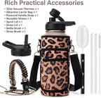 Insulated Water Bottle | Thickened Stainless Steel Vacuum Metal | Portable Sports Water Jug for Gym and Hiking with Straw, Carrier Bag, Handle Strap | BPA-Free 32 oz