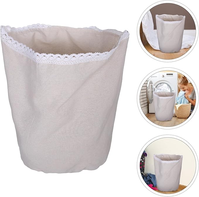 Farmhouse Fabric Liner Replacement, Effectively Protect Clothing for Woven Laundry Basket Washable Cloth Insert for Bedroom Bathroom Hampers Fit Basket Cloth Insert