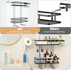 IIQ Over The Toilet Storage,2-Tier Bathroom Organizer Over Toilet with Removable Basket Paper Holder, Above Toilet Storage with Non-Trace Adhesive, No Drilling Toilet Organizer