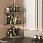 Bathroom Counter Organizer,Countertop Organizer,Vanity Organizers,Bathroom Storage,Bathroom Sink Caddy,Counter Shelf,Corner Counter,Corner Shelves(Black-Grey)