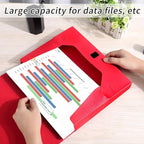 HUA JIE A4 Storage File Boxes Plastic Archives Cases with Lid, File Folder Organizer Document Filing Box for office, Letter Size Paper,31×4×24 cm, Red(Pack of 4)