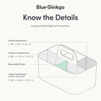BLUE GINKGO Stackable Organizer Caddy – Korean-Made Portable Tote for Bathroom, Office, Crafts, or School Supplies (Rectangle, White)