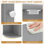 Tangkula Bathroom Wall Cabinet with Mirror, Modern Medicine Cabinet with Mirrored Door, 4 Internal Shelves & 6 Side Open Shelves, Wall Mounted Space-Saving Storage Organizer