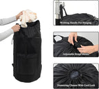OTraki Laundry Bag Backpack, Large Travel Laundry Bags with Adjustable Shoulder Straps, Portable Heavy Duty Dirty Clothes Laundry Backpack for College Dorm,Drying Do Not Exceed 176℉ Black