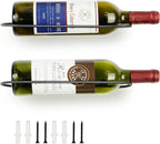 Wall Mounted Wine Rack: Individual Wall Wine Bottle Holder - for Wine Cellar Home Kitchen Bar Decor - 2Pcs