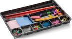 Officemate Recycled Plastic Desk Drawer Organizer, Nine Compartments, 14 X 9 X 1.13, Black