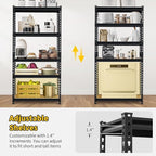 Heavy Duty Garage Storage Shelves, 5-Tier Metal Adjustable Shelving Unit with 2500 LBS Capacity, 35" l x 18" w x 72" h Storage Shelving for Kitchen Pantry Basement Bathroom Laundry