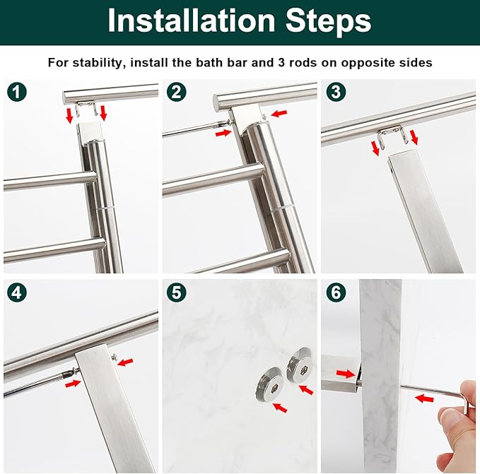 Standing Towel Rack, 304 Stainless Steel Towel Holder Stand with Weighted Marble Base, Floor Bath Towel Racks for Bathroom, Pool, Outdoor with 3 Swivel Towel Arms, Brushed Nickel