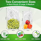 30-Pack (15M, 15L) - Extend Shelf Life, Reusable Produce Bags For Refrigerator, Keeps Fruits, Vegetables & Herbs Fresh Longer, Reusable Vegetable Bags with Twist-Ties