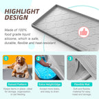 SIKADEER Waterproof Under Sink Mat 22x19, Raised Edge Silicone Mat Under Sink Shelf Liner, Sink Protector Kitchen Cabinet Tray for Bathroom Vanity and Small Cabinets, Cat Food Mat