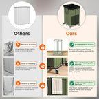 150L Laundry Hamper with Wheels, Rolling Laundry Basket with Metal Frame and Removable Bag, Large & Tall Dirty Clothes Hampers for Bedroom Aesthetic, Laundry Room, Bathroom, Dorm-Green
