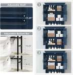 Over The Toilet Storage Cabinet, Over Toilet Storage with Door Above The Toilet Cabinet Freestanding Space Saver Behind Toilet Bathroom Organizer Over Toilet Bathroom Organizer, Ultramarine