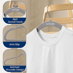 SereneLife 100-Pack Premium Velvet Hangers – Ultra-Thin, Non-Slip & Heavy-Duty Clothes Hangers with 360° Swivel Hooks – Space-Saving Velvet Coat Hanger Set for Shirts, Suits, Dresses & Jackets (Gray)