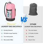 BALEINE 2PK 150L Laundry Bag Backpack, 900D Oxford Fabric Large Travel Laundry Bags with Shoulder Straps and 2 Mesh Pockets for College Dorm, Apartment, Laundromat (Pink, 150L)