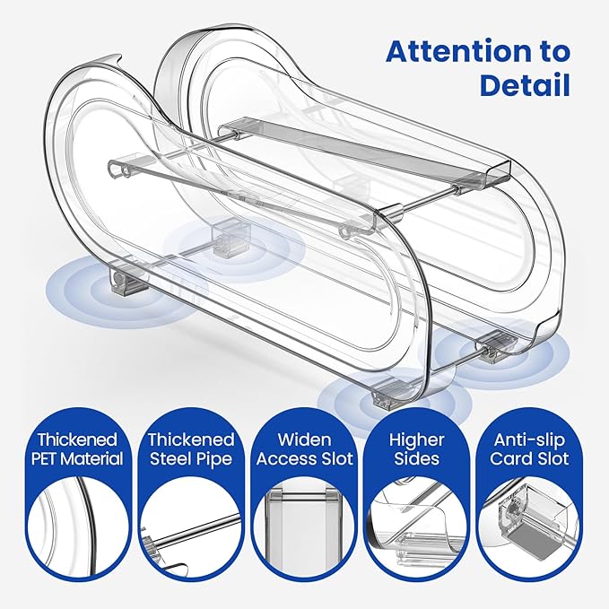 Auto-Rolling Soda Can Organizer for Refrigerator/Fridge, UpgradedSoda Can Dispenser & Holder for Pantry Storage 10 Standard Size 12oz/ 11.2oz/ 355ml/ 330m Drink Short Cans (Clear)