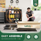 Letaya Metal Storage Cabinets with Lock, Small Locker Steel Cabinets, Adjustable Shelves 2 Doors for Home,Office, Warehouse,Garage(Black-36)