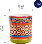 Bico Tunisian Ceramic Utensil Holder Set of 2, Ceramic Kitchen Utensil Crocks for Countertop, Large Cooking Tool Holder Counter Decor, Spatula Organizer