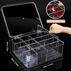 2pcs Sock Underwear Organizer, Sunoyar 16 Compartment Adjustable Dividers Tie Bras Socks Underwear Drawer Organizers for Closet, Clear Plastic Storage Containers Box with Lids for Ties Bra Scarf Socks