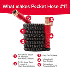 Pocket Hose 100 FT Copper Head Expandable Garden Hose with Pocket Pivot, No Tangles, AS SEEN ON TV, 360° Swivel, Tri-Tex Tubing, Force Field Jacket, Lead-Free, No-Kink, Anti-Burst w/APT