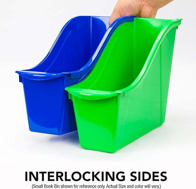Storex Large Book Bin, 14.3 x 5.3 x 7 Inches, Yellow, Case of 6 (71119U06C)