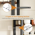 Over-The-Toilet Storage Rack, 3-Tier Bathroom Shelves Over Toilet, Above Toilet Storage, Behind Toilet Bathroom Organizer, Space Saver, Freestanding, Rustic Brown
