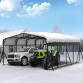 20X20FT Heavy Duty Carport, Metal Carport with Reinforced Frame & Side Support Poles for All-Weather, Large Outdoor Car Port Suitable for Parking Pickup, Boat, Car, and Tractor